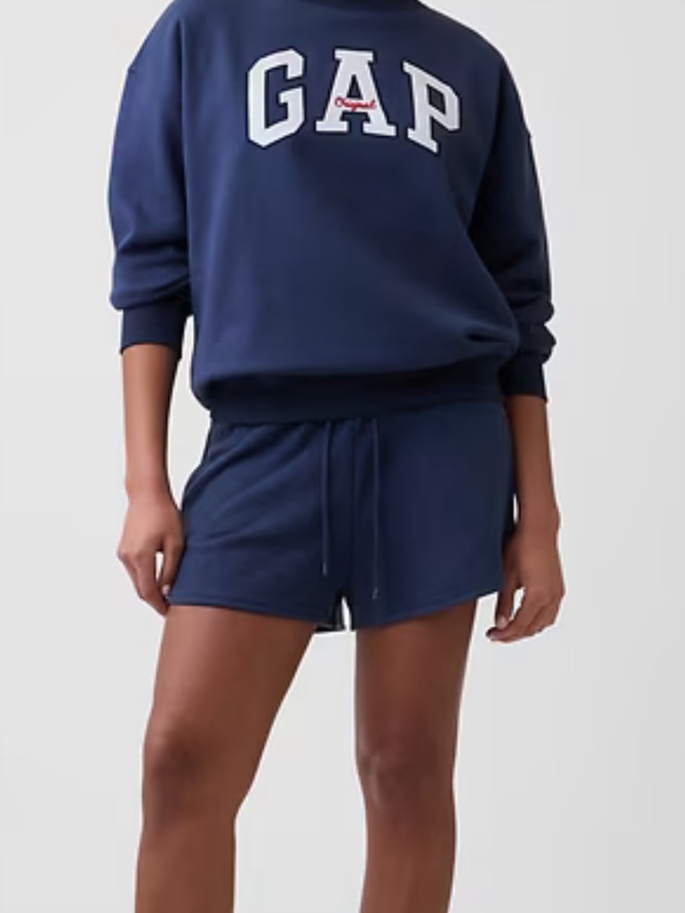 GAP Relaxed French Terry Dolphin Shorts Navy